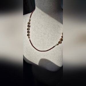 Tigers Eye Copper Brass Beaded Necklace